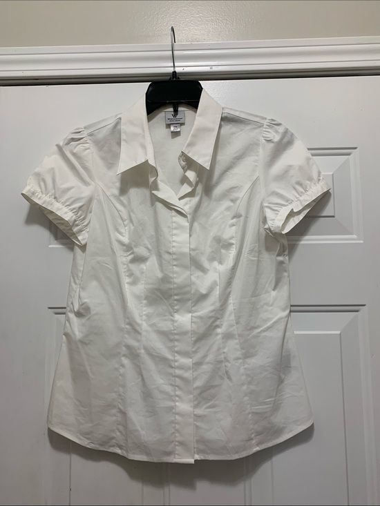 Worthington Tops - 3/$15 Worthington White Cotton Blend Short-Sleeve Button-Down Blouse Size MP